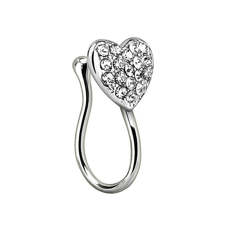 Fake nasal jewelry zirconia heart