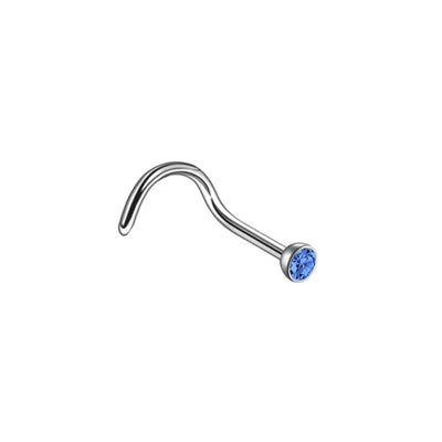 Bent nasal smycken konstgjord sätt 0,8 mm (stål 316L)
