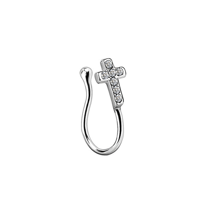 Feikki nose ring with zirconia cross