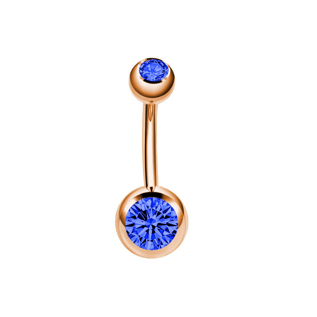 Rose gold plated stone button earring 10mm (Steel 316L)