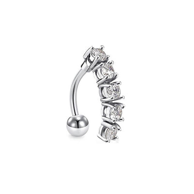 Curved Zirconia Rivisto Pole Jewelry (Surgical Steel 316L)