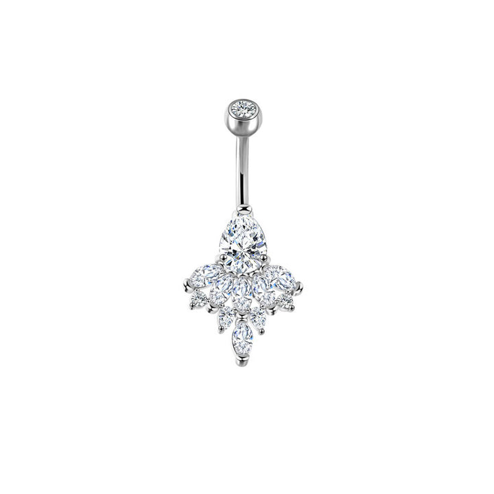 Pisara cubic zirconia button earring (steel 316L)