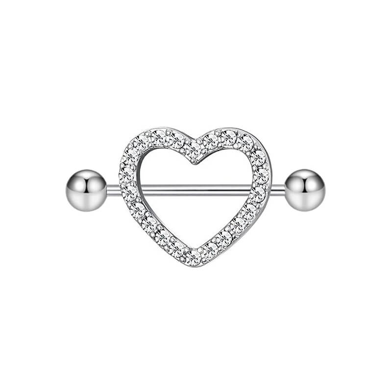 Zirconia heart nipple bracelet (steel 316L)