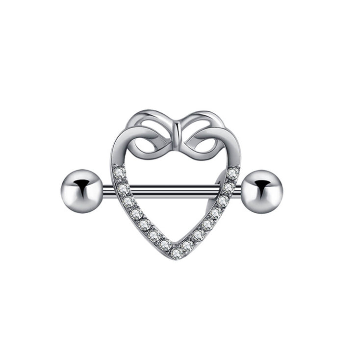 Glass heart nipple bracelet (steel 316L)