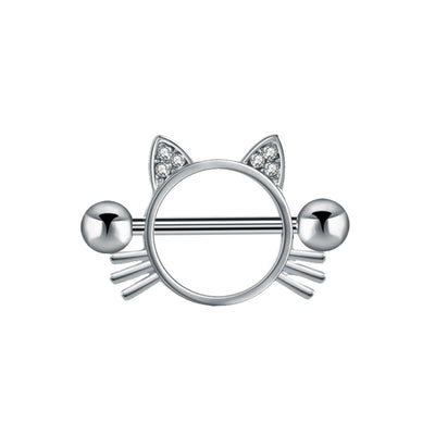 Nipple necklace cat cat face (steel 316L)