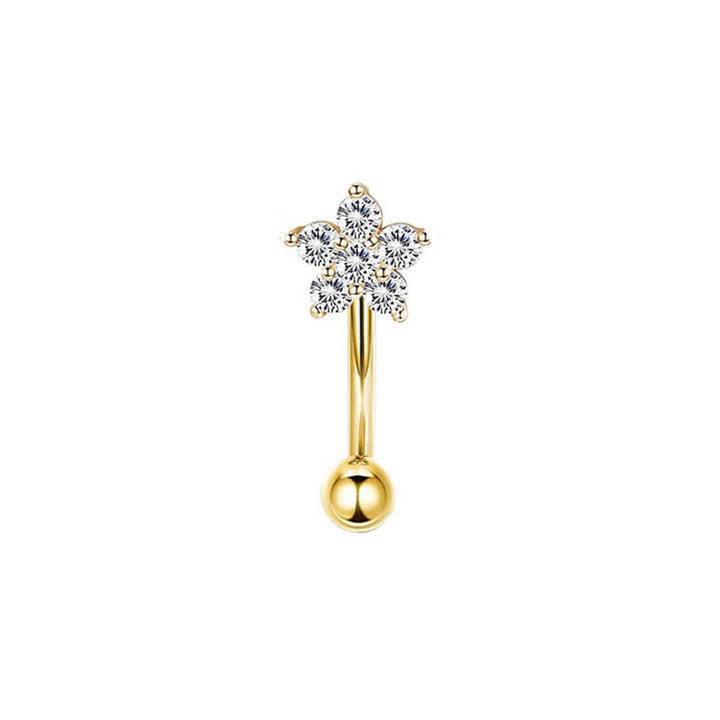 Zirconia flower earring 1.2mm x 7mm (steel 316L)