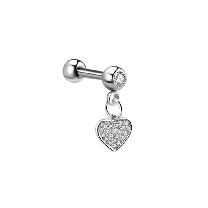 Hanging heart zirconia bracelet 1.2mm (steel 316L)