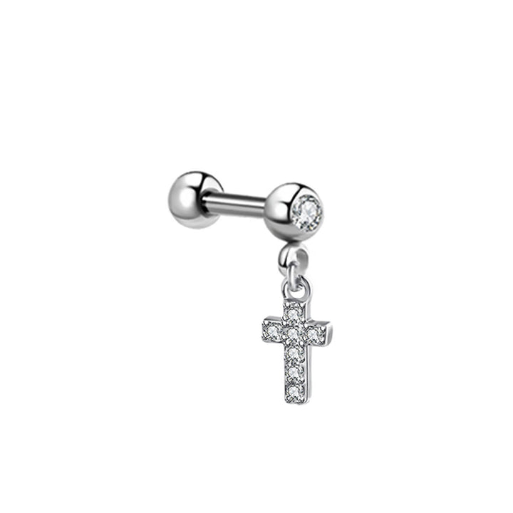 Hanging cross zirconia bracelet 1.2mm (steel 316L)