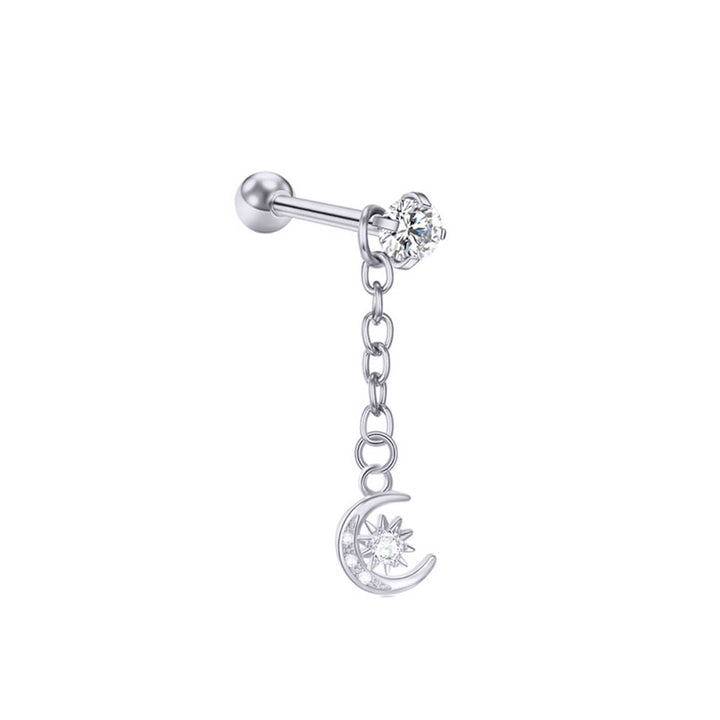 Hanging moon zirconia bracelet 1.2mm (steel 316L)