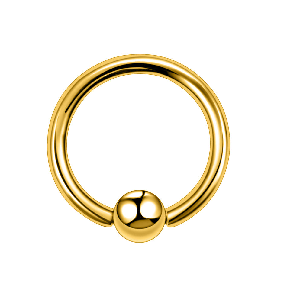 Ball piercing ring gold 1.0mm (Steel 316L)