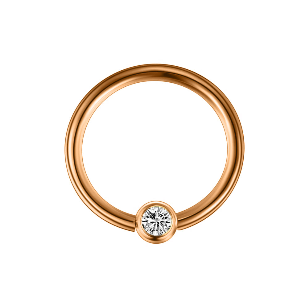 Stone Piercing Ring Gold 1,2 mm (Steel 316L)