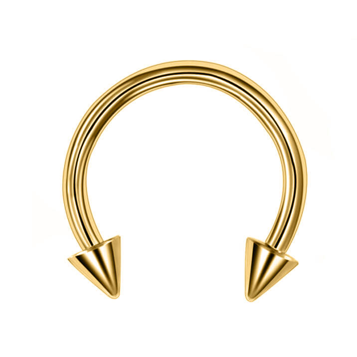 Golden Circular barbell with curves 1.2mm (steel 316L)