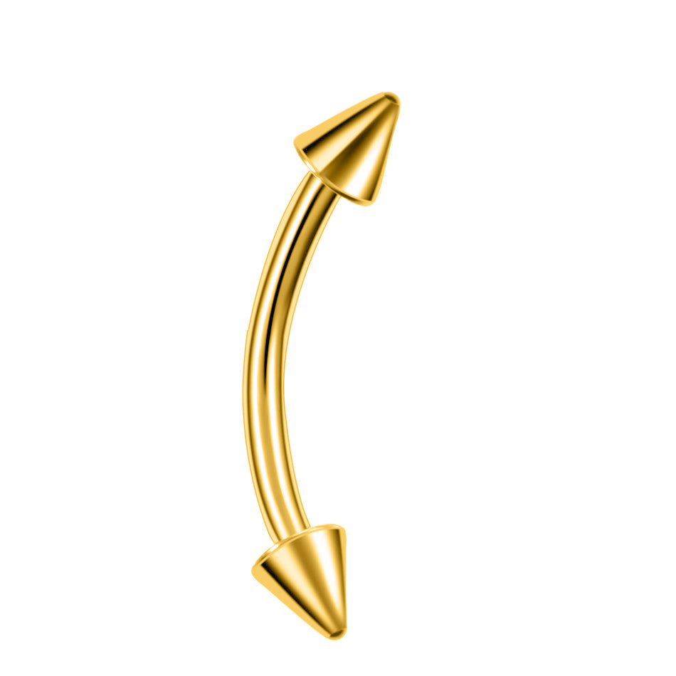 Guldpläterat vinkelörhänge med spikar 1,2mm (Stål 316L)