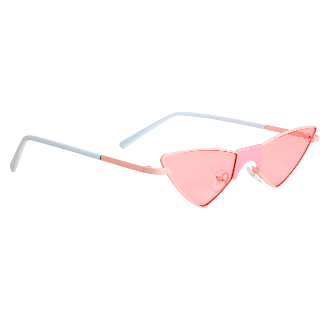 Cat-like sunglasses with coloured lenses