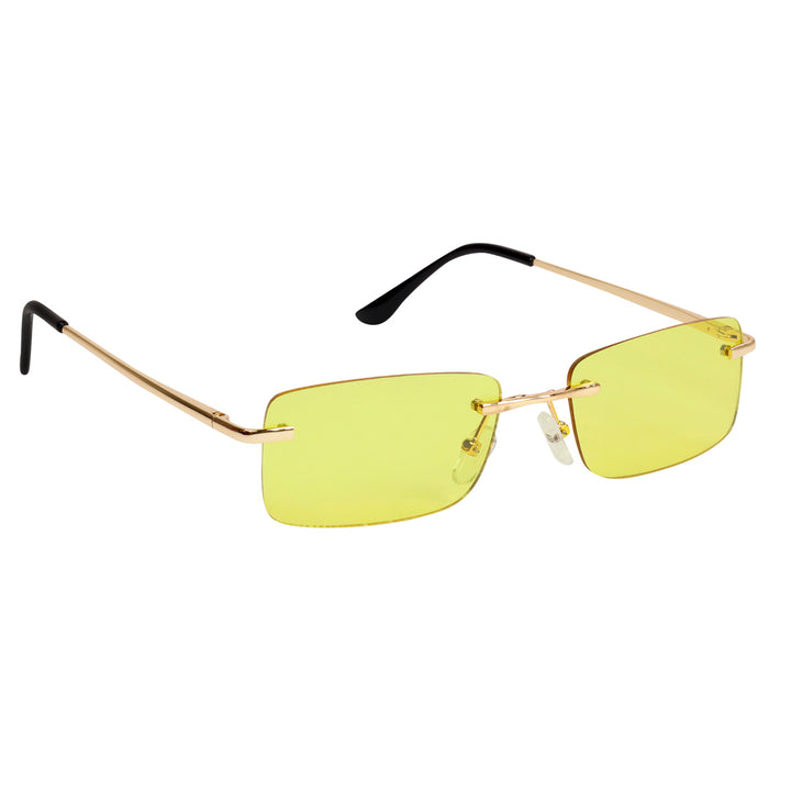 Low rectangular sunglasses without frames