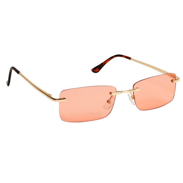 Low rectangular sunglasses without frames