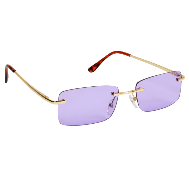 Low rectangular sunglasses without frames