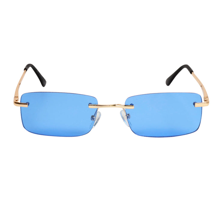 Low rectangular sunglasses without frames