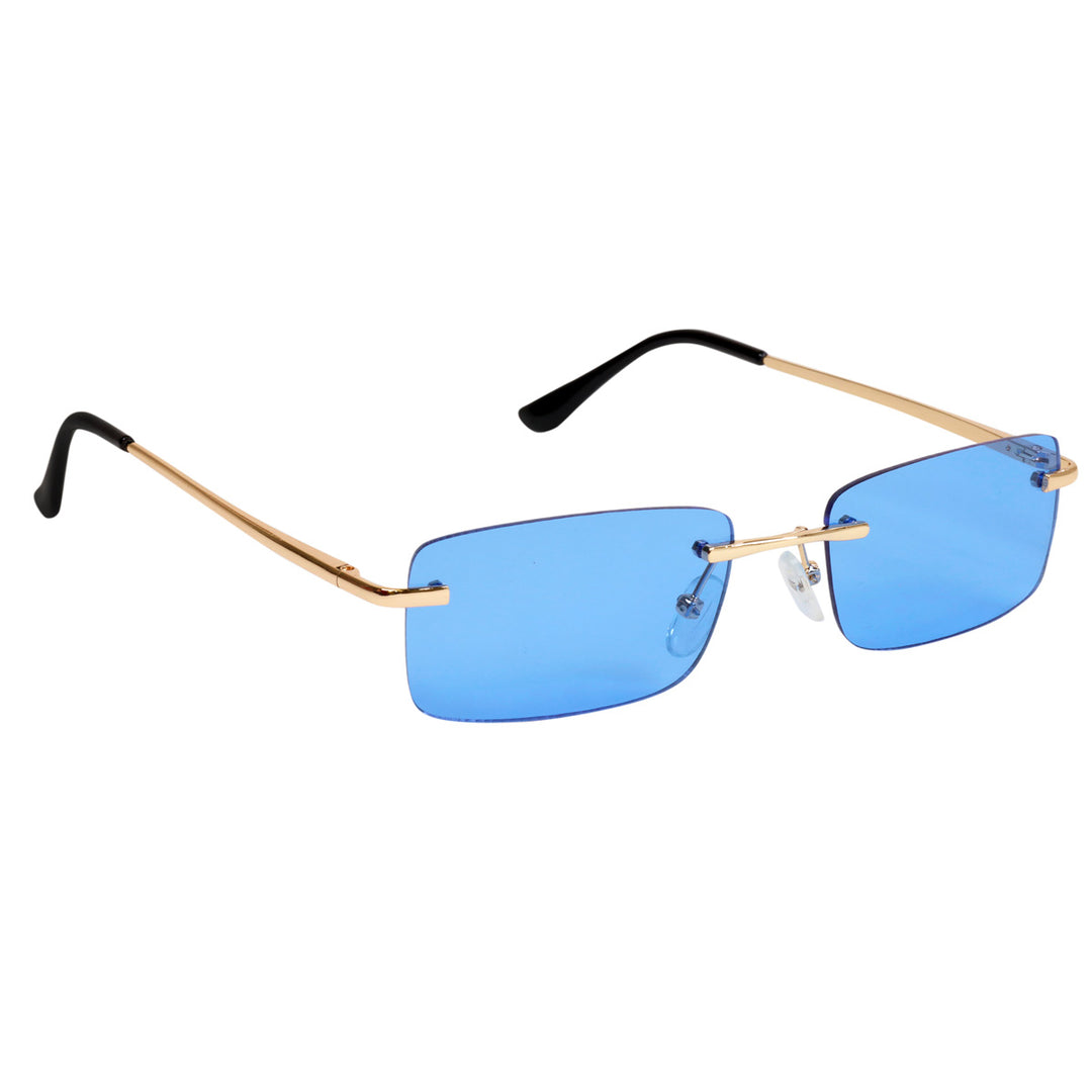 Low rectangular sunglasses without frames