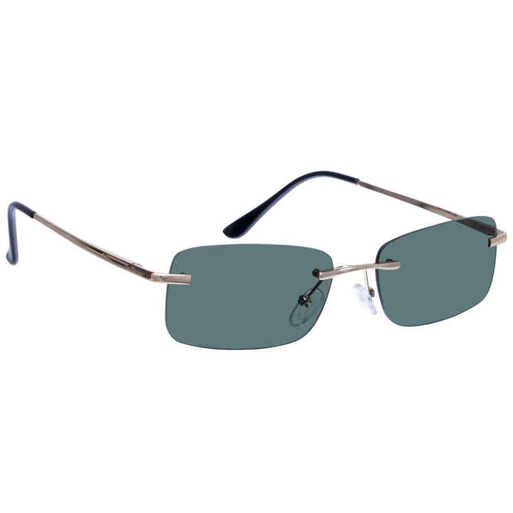 Low rectangular sunglasses without frames