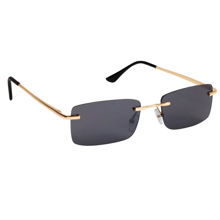 Low rectangular sunglasses without frames