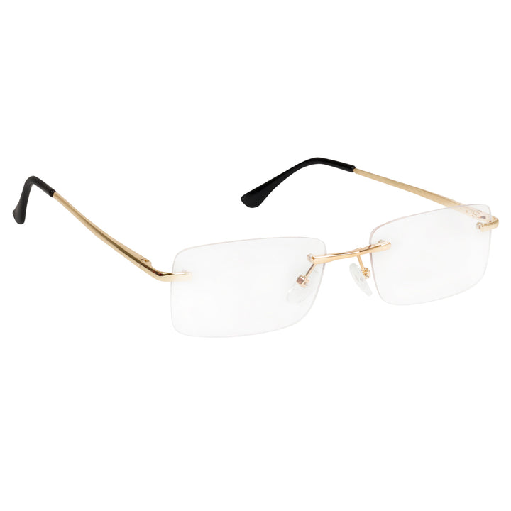 Low rectangular sunglasses without frames