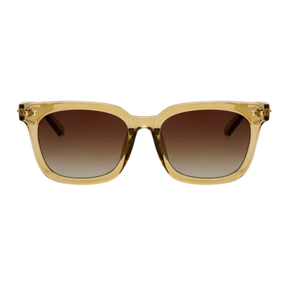 Angular sunglasses with rivet decorations