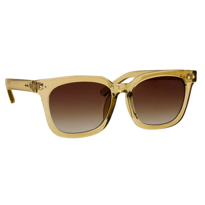 Angular sunglasses with rivet decorations