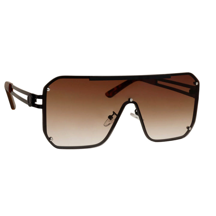 Single lens angled sunglasses