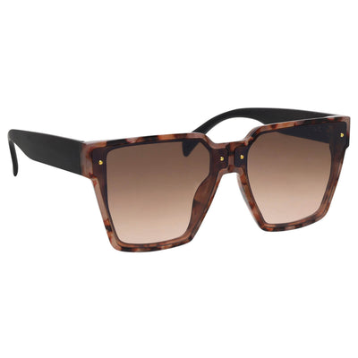 Large angled sunglasses with rivets