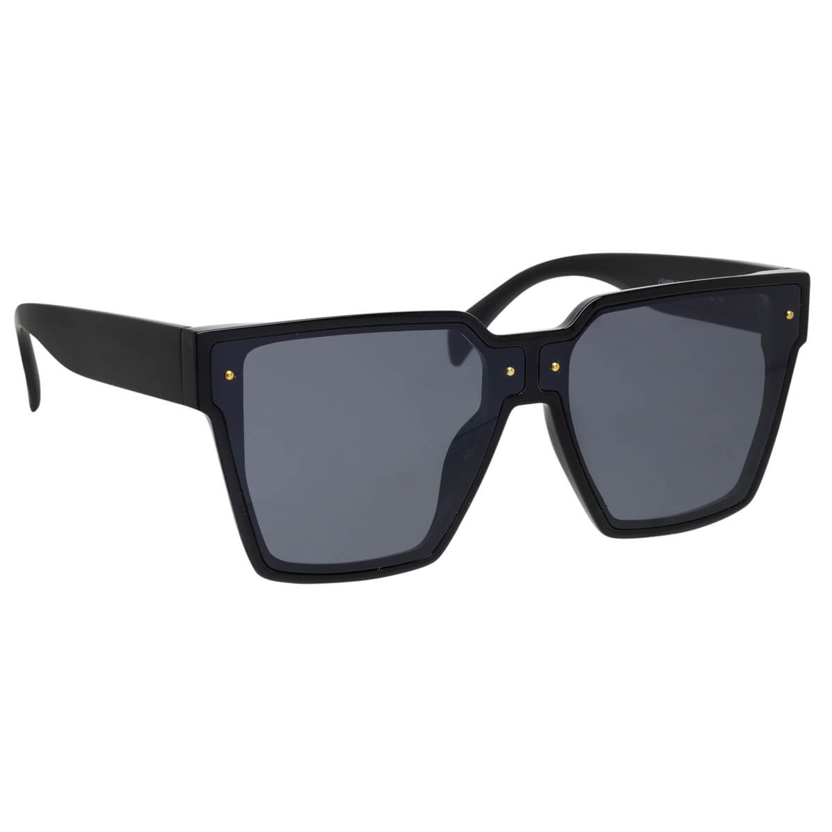 Large angled sunglasses with rivets