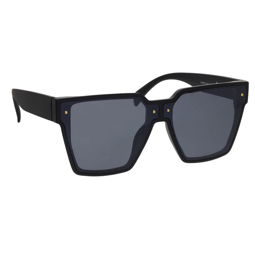 Large angled sunglasses with rivets