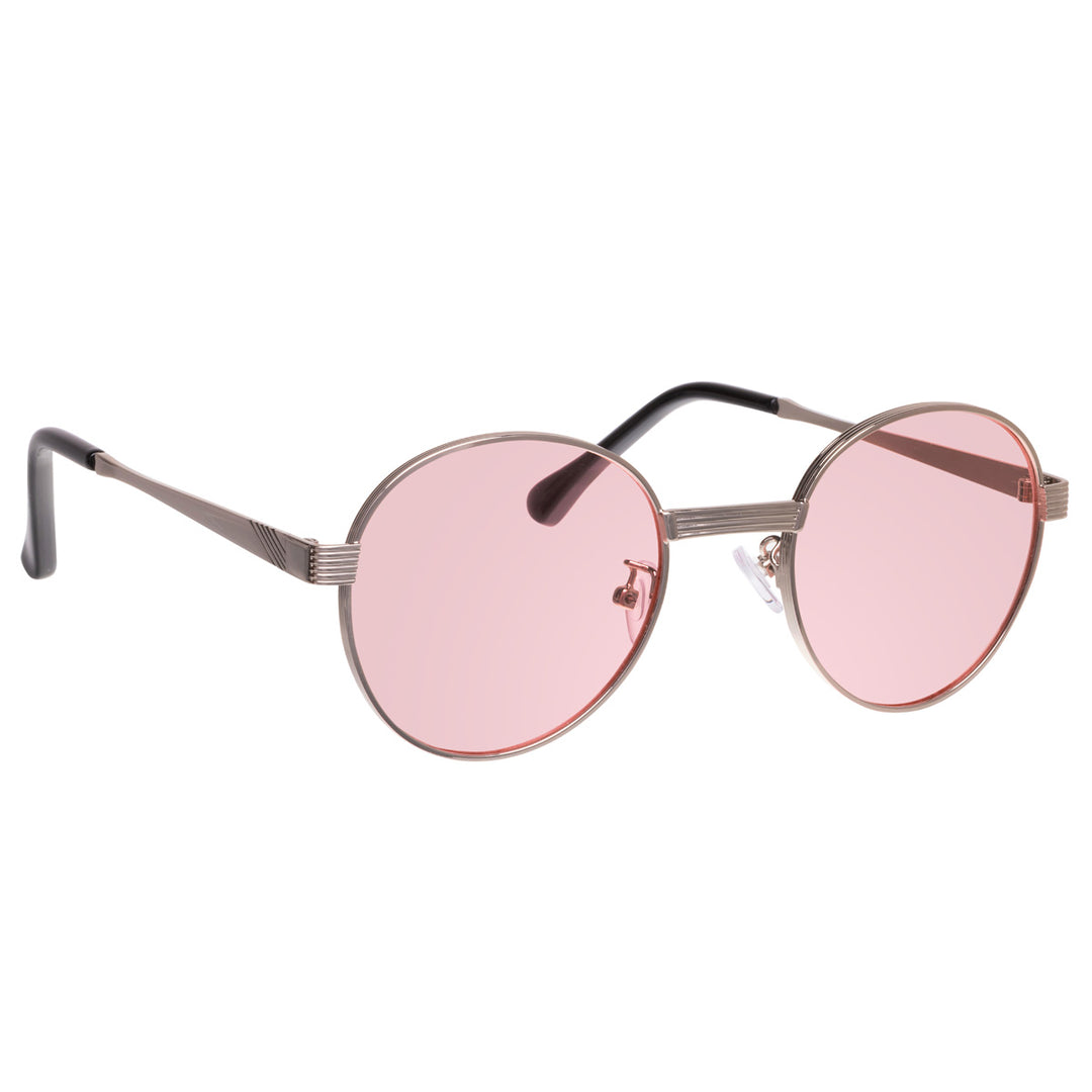 Round sunglasses with sturdy metal frame