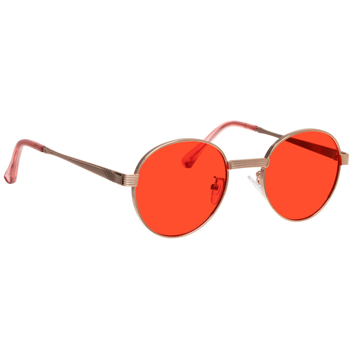 Round sunglasses with sturdy metal frame