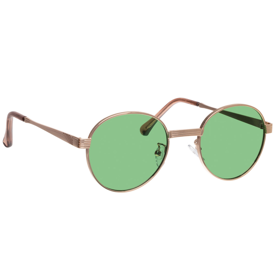 Round sunglasses with sturdy metal frame