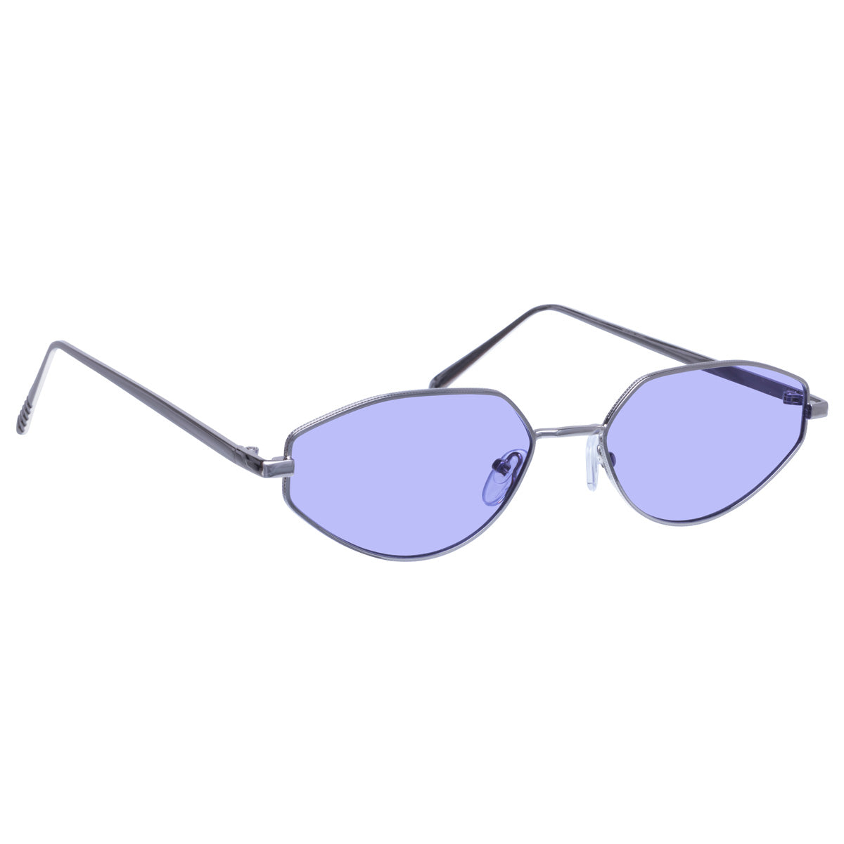 Vinkelformade ovala solglasögon med metallbåge