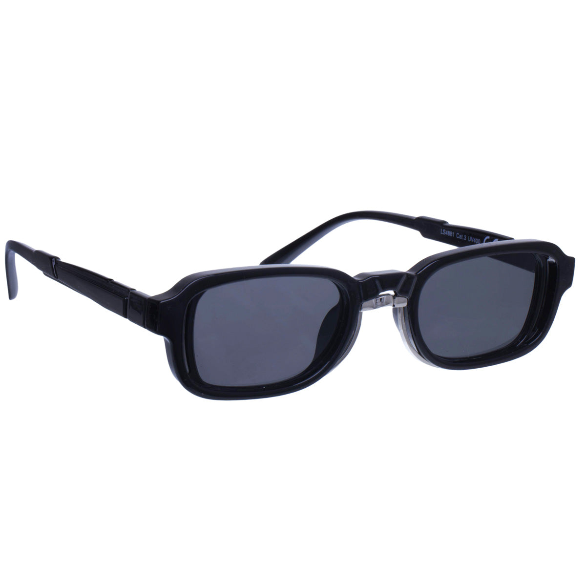 Low rectangular sunglasses with metal decoration