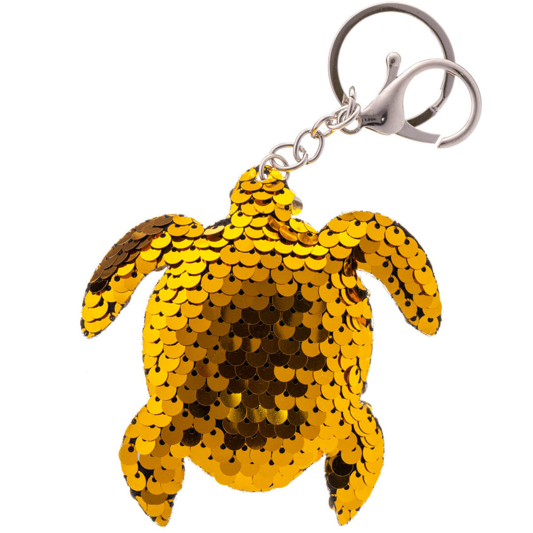 Sequin tortoise keychain