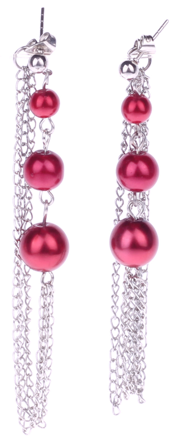 Chain earrings with beads