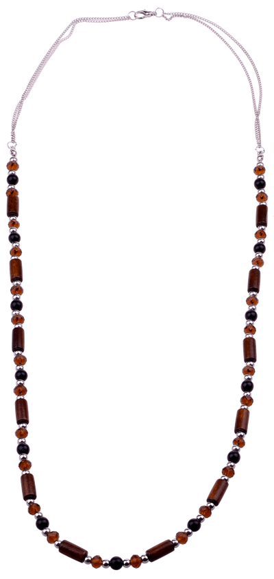 Wood necklace 72cm