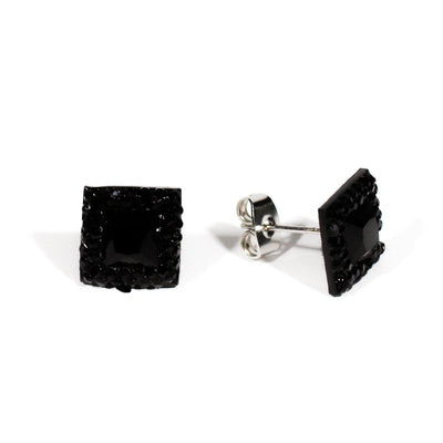Flat square earrings 1cm